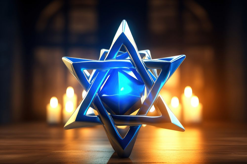 Hanukkah magen david candle light spirituality. AI generated Image by rawpixel.