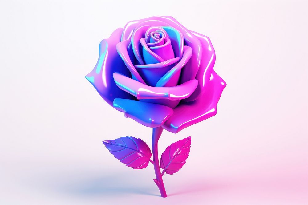 Neon rose flower plant inflorescence. AI generated Image by rawpixel.