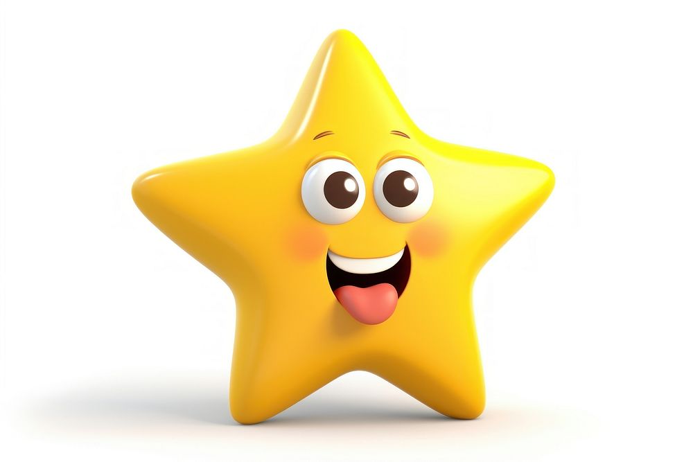 A star cartoon white background happiness. AI generated Image by rawpixel.