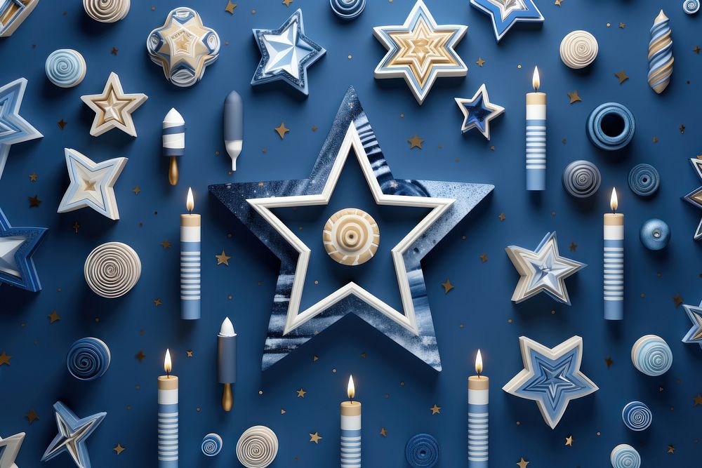 Hanukkah holiday pattern illuminated. AI generated Image by rawpixel.