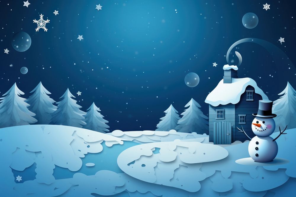 Snowman snowflake outdoors winter. AI generated Image by rawpixel.