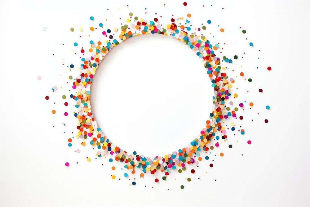 Confetti circle white background celebration. AI generated Image by rawpixel.