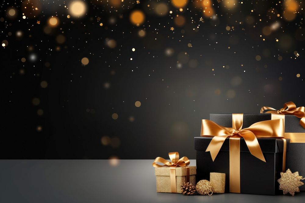 Gift christmas night gold. AI generated Image by rawpixel.