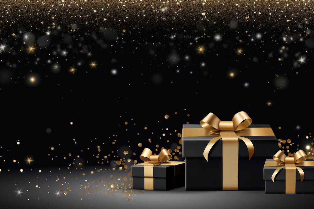 Gift christmas gold box. AI generated Image by rawpixel.
