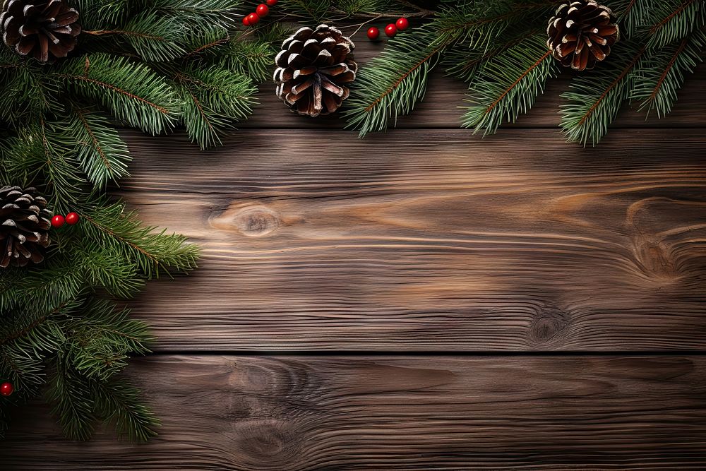 Fir branches christmas wood backgrounds. AI generated Image by rawpixel.