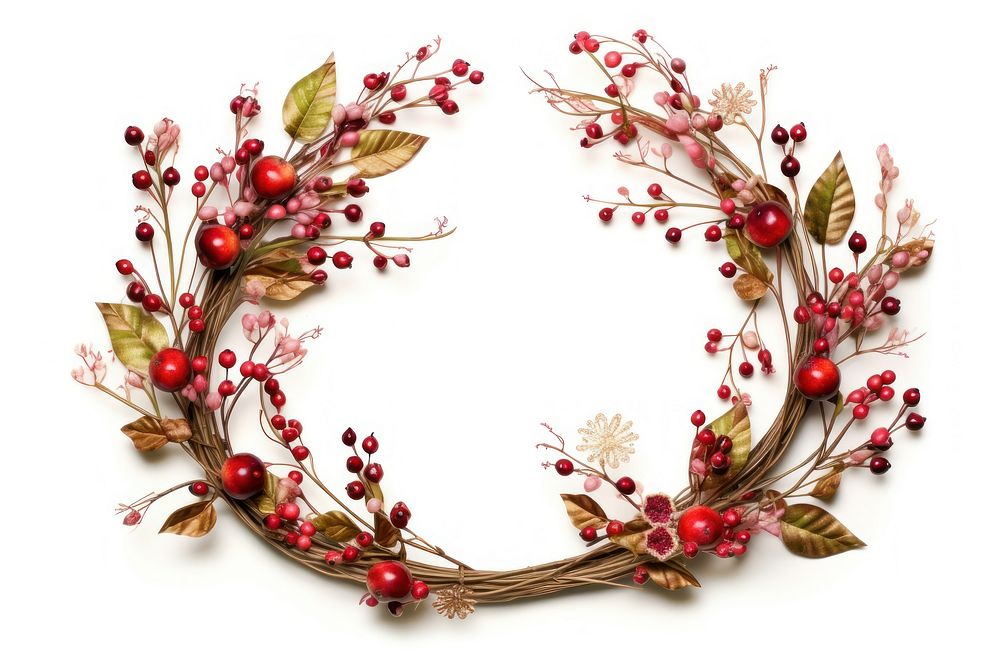 Christmas door wreath flower white background celebration. AI generated Image by rawpixel.
