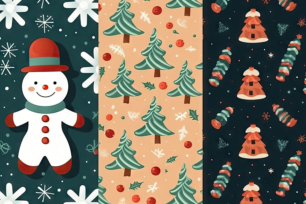 Christmas snowman pattern winter. AI generated Image by rawpixel.
