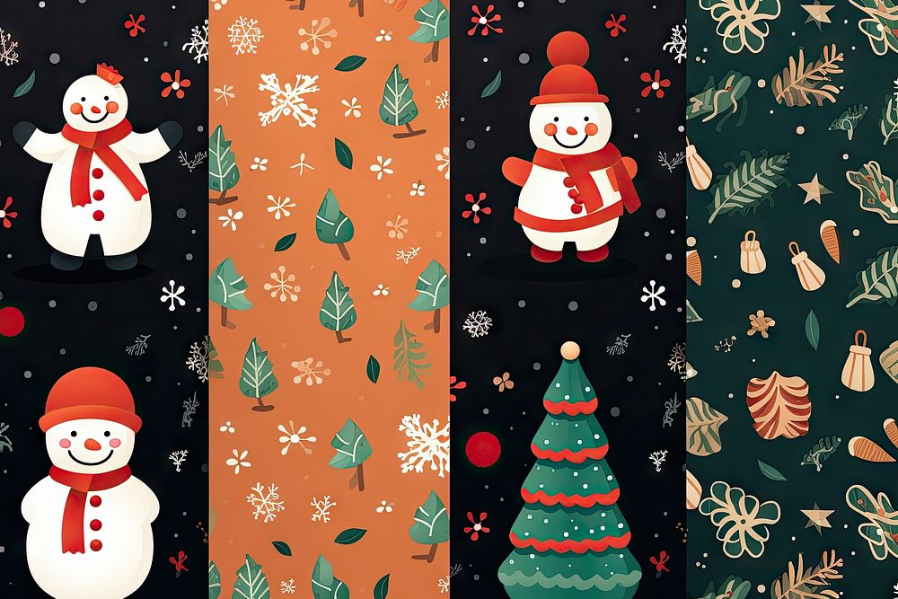 Christmas snowman pattern winter. AI generated Image by rawpixel.