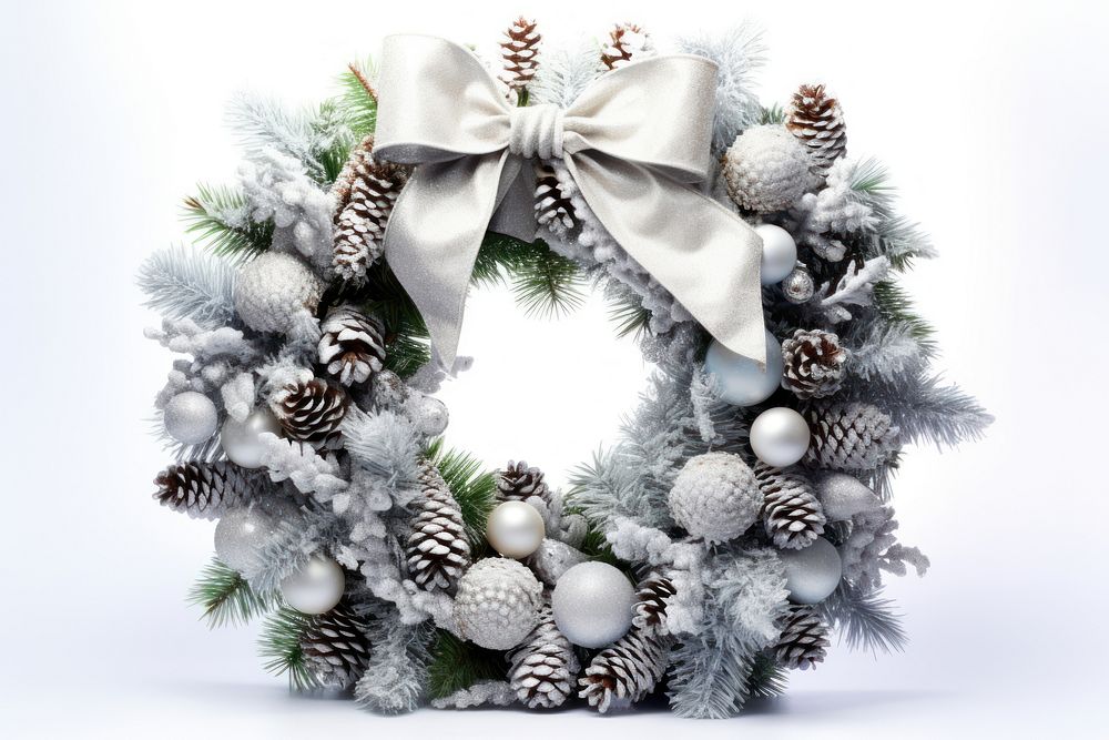 Christmas wreath plant white. AI generated Image by rawpixel.