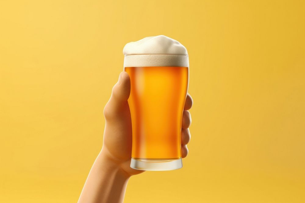 Hand holding a beer glass drink lager refreshment. AI generated Image by rawpixel.