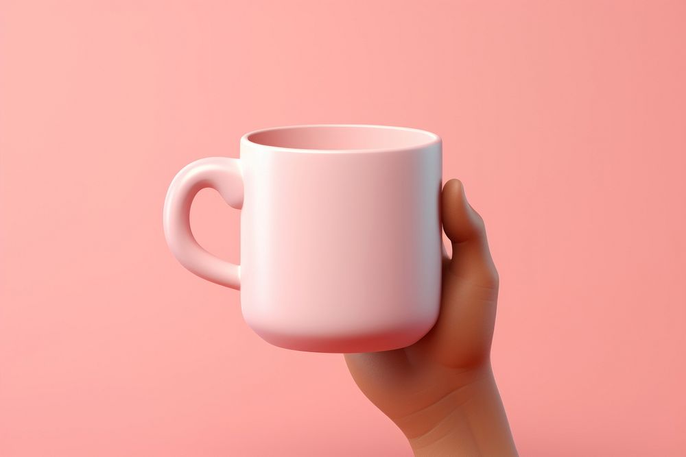 Hand holding a 3d coffee cup drink mug refreshment. AI generated Image by rawpixel.