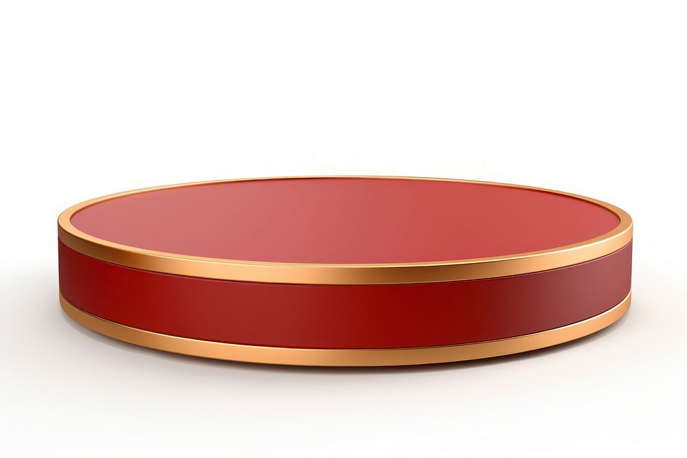 Circle display platform gold red white background. AI generated Image by rawpixel.