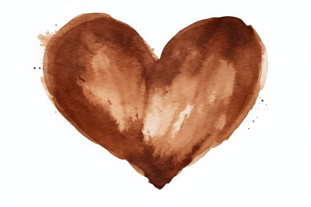 Coffee stain heart backgrounds white background. AI generated Image by rawpixel.