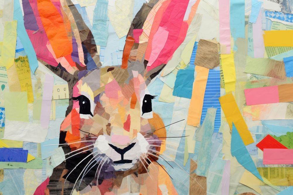 Rabbit art painting drawing. AI generated Image by rawpixel.