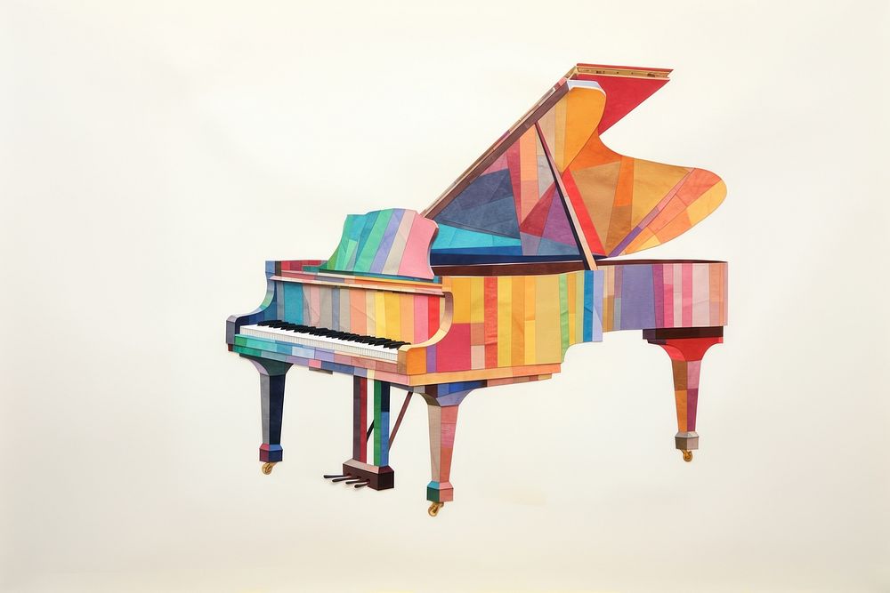 Piano keyboard drawing art. AI generated Image by rawpixel.