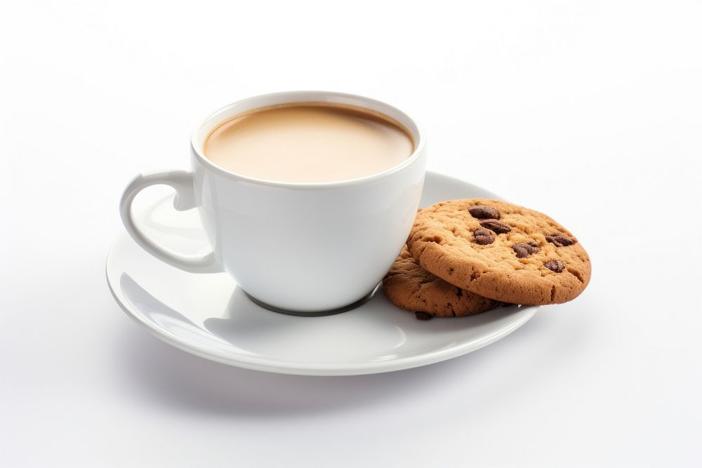 Coffee cup cookie saucer. AI generated Image by rawpixel.