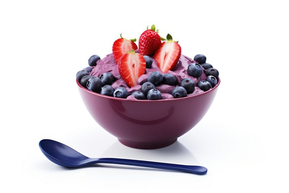 Summer acai spoon bowl blueberry. AI generated Image by rawpixel.