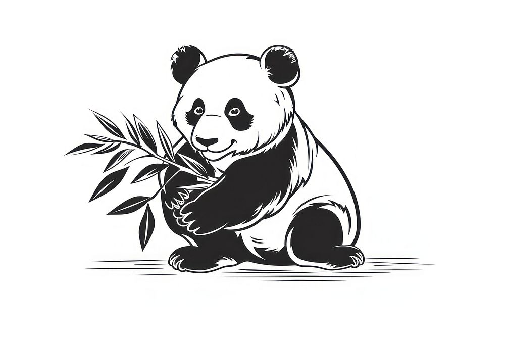 Bamboo branch mammal nature panda. AI generated Image by rawpixel.