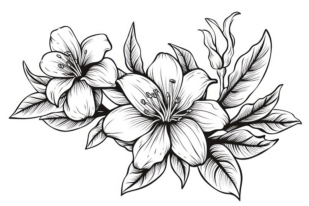 Poinsettia pattern drawing flower. AI generated Image by rawpixel.