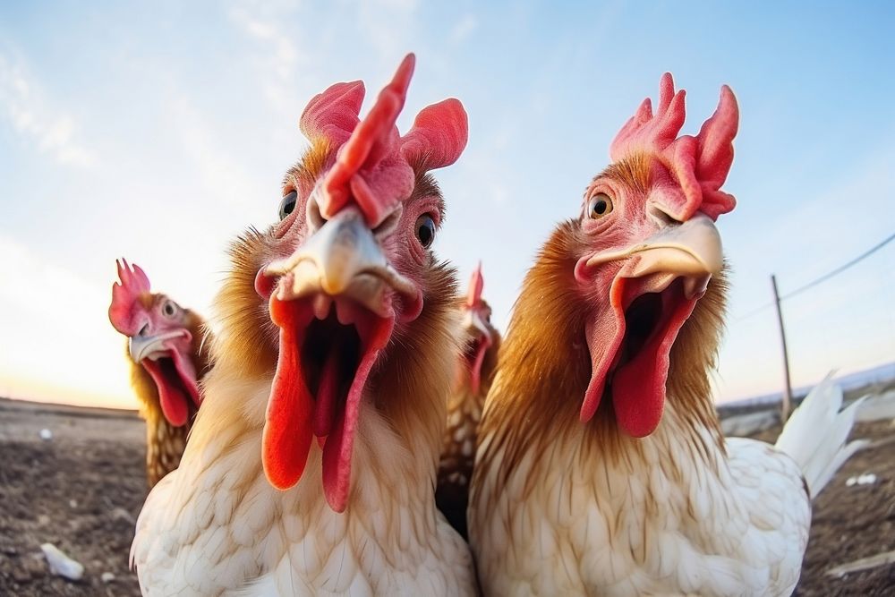 Happy smiling chickens poultry animal | Free Photo - rawpixel