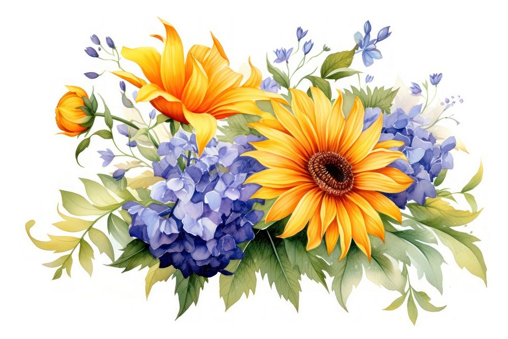 Summer flower sunflower painting pattern. AI generated Image by rawpixel.