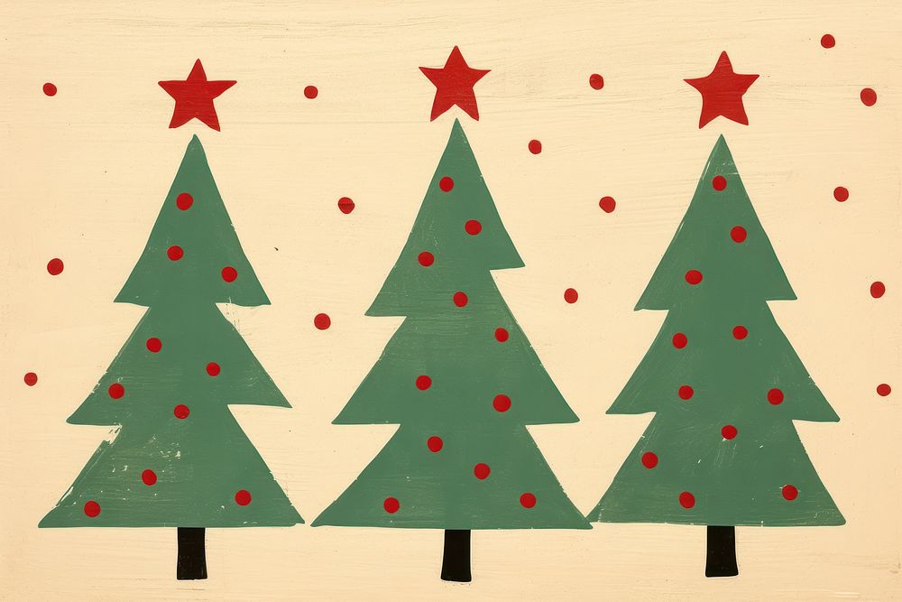 Aesthetic christmas tree backgrounds pattern drawing. AI generated Image by rawpixel.