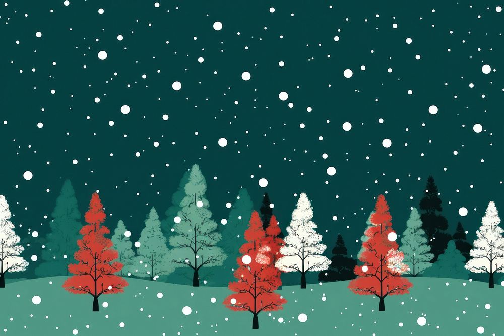 Green christmas trees snow backgrounds outdoors. AI generated Image by rawpixel.