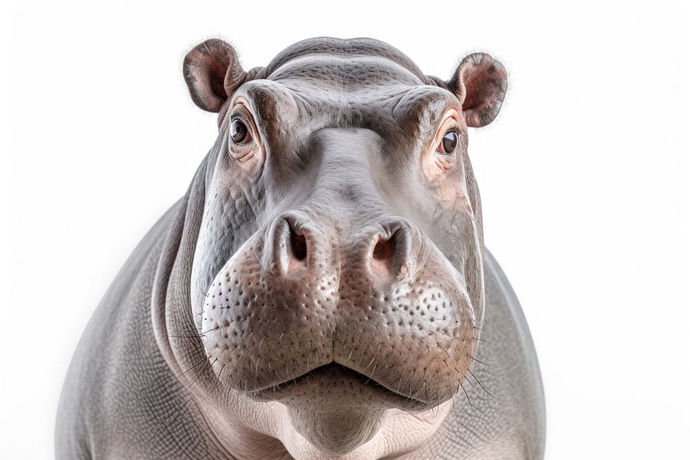 Hippo face wildlife animal mammal. AI generated Image by rawpixel.