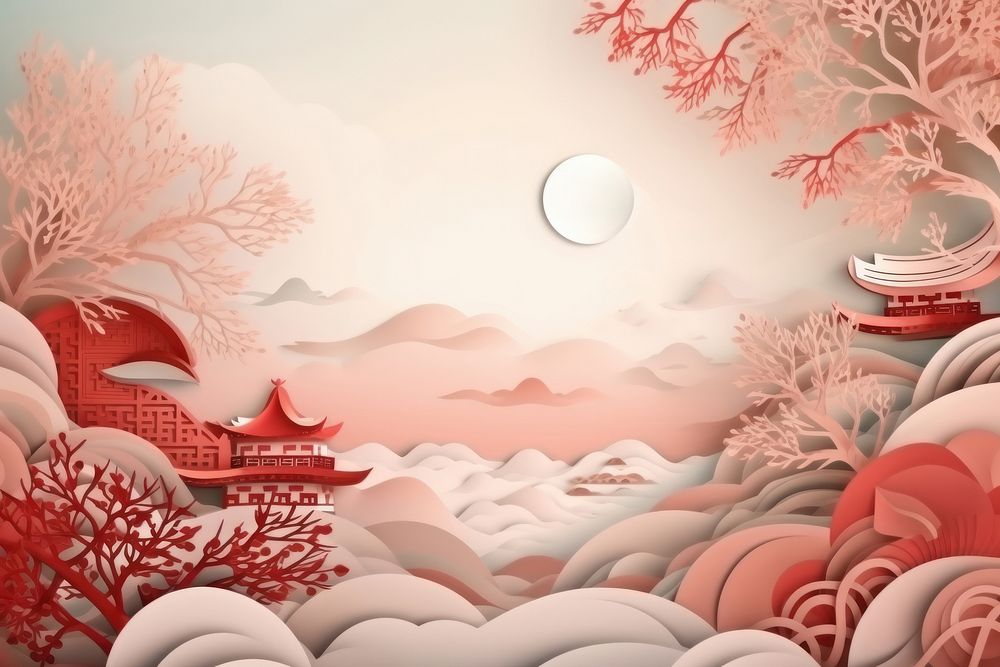 Chinese new year background outdoors pattern nature. AI generated Image by rawpixel.
