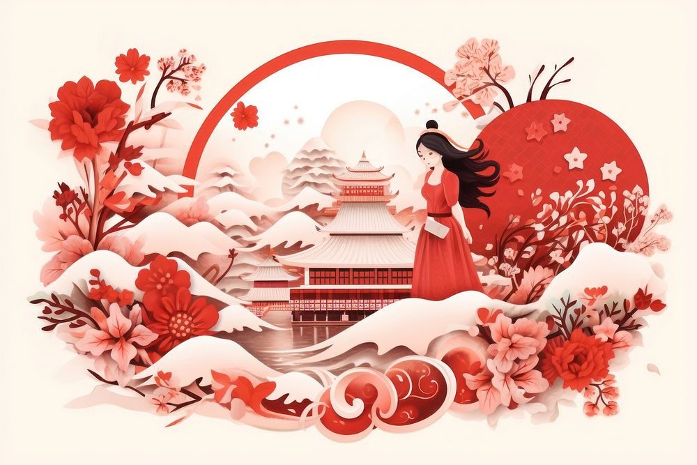 Cute chinese new year plant art creativity. AI generated Image by rawpixel.