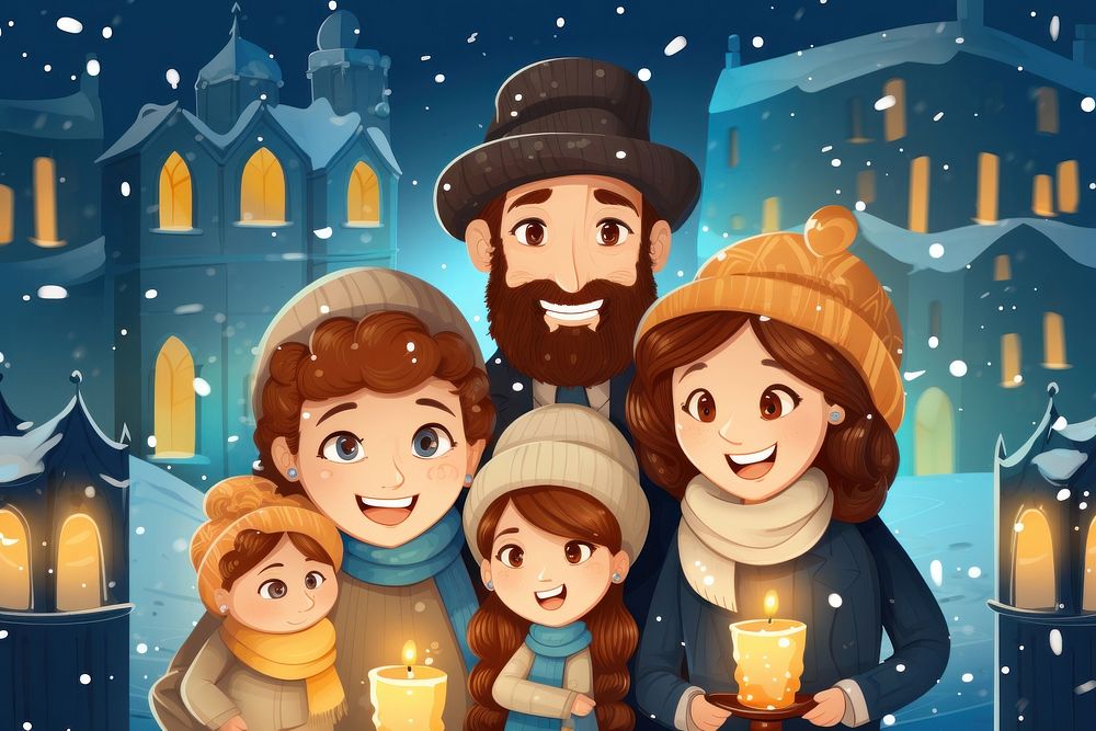 Hanukkah family background holiday winter candle. AI generated Image by rawpixel.