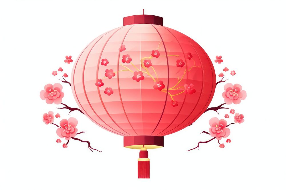 Chinese paper lantern balloon flower chinese new year. AI generated Image by rawpixel.