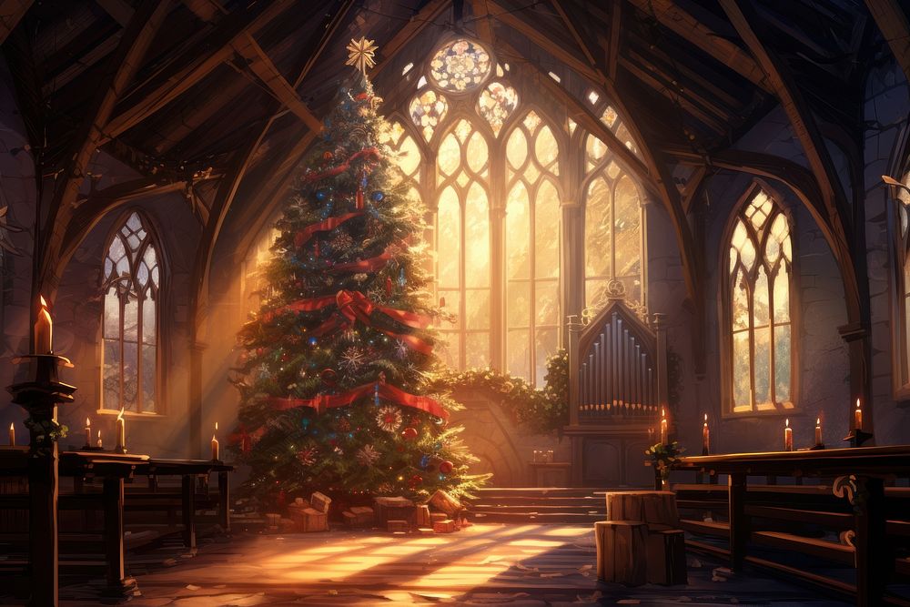 Christmas church architecture building worship. AI generated Image by rawpixel.