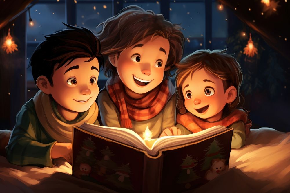 Christmas bedtime story publication light book. AI generated Image by rawpixel.