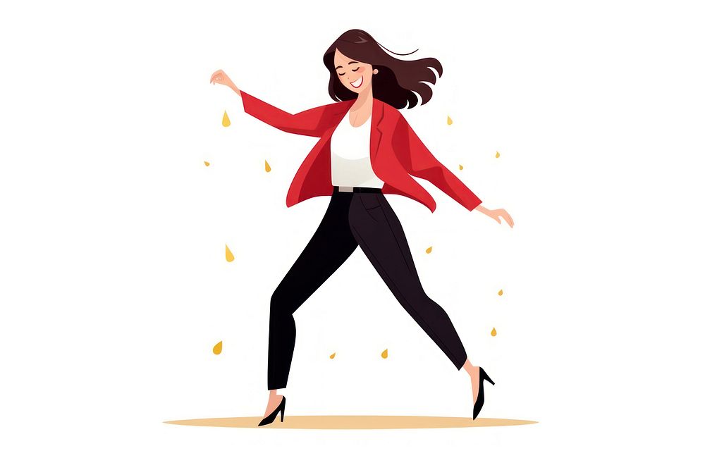 Girl dancing cartoon adult white background. AI generated Image by rawpixel.