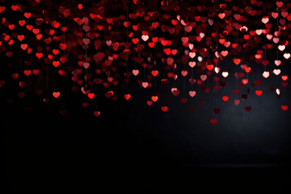 Bokeh hearts effect backgrounds petal red. AI generated Image by rawpixel.