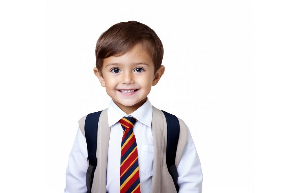 Little kindergarden student portrait necktie shirt. AI generated Image by rawpixel.