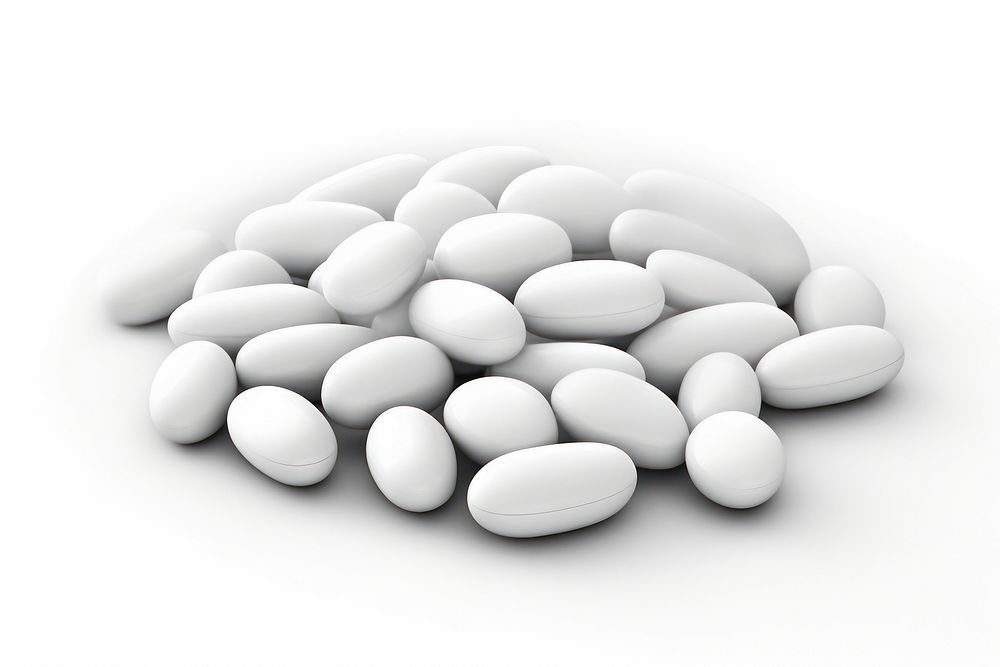 Medicine white pill monochrome medication abundance. AI generated Image by rawpixel.