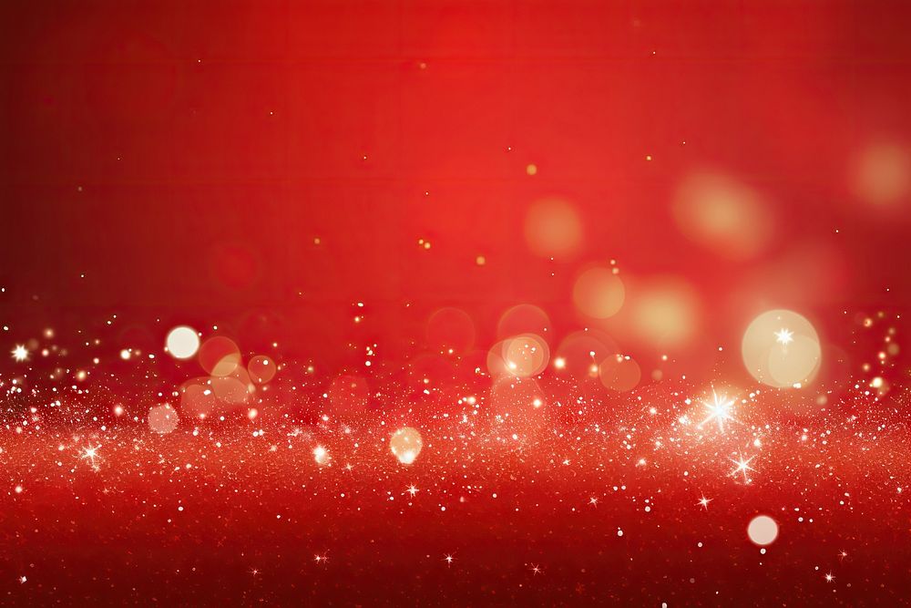 Red greeting card christmas glitter night. 