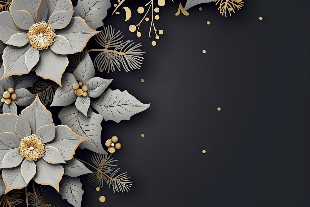 Floral greeting card christmas pattern nature. AI generated Image by rawpixel.