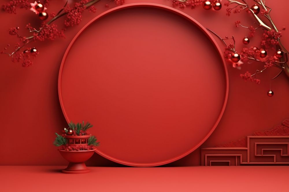 Red christmas plant chinese new year. AI generated Image by rawpixel.