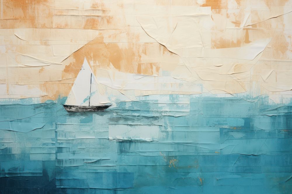 Sea art backgrounds painting. AI generated Image by rawpixel.