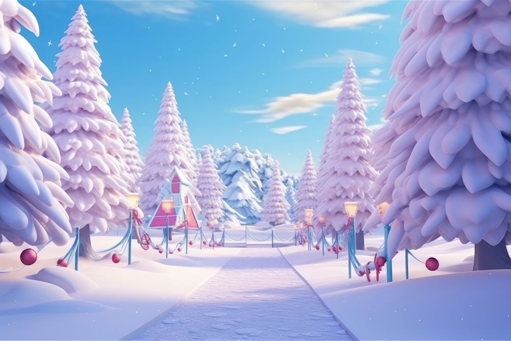 Christmas wallpaper outdoors landscape nature. AI generated Image by rawpixel.