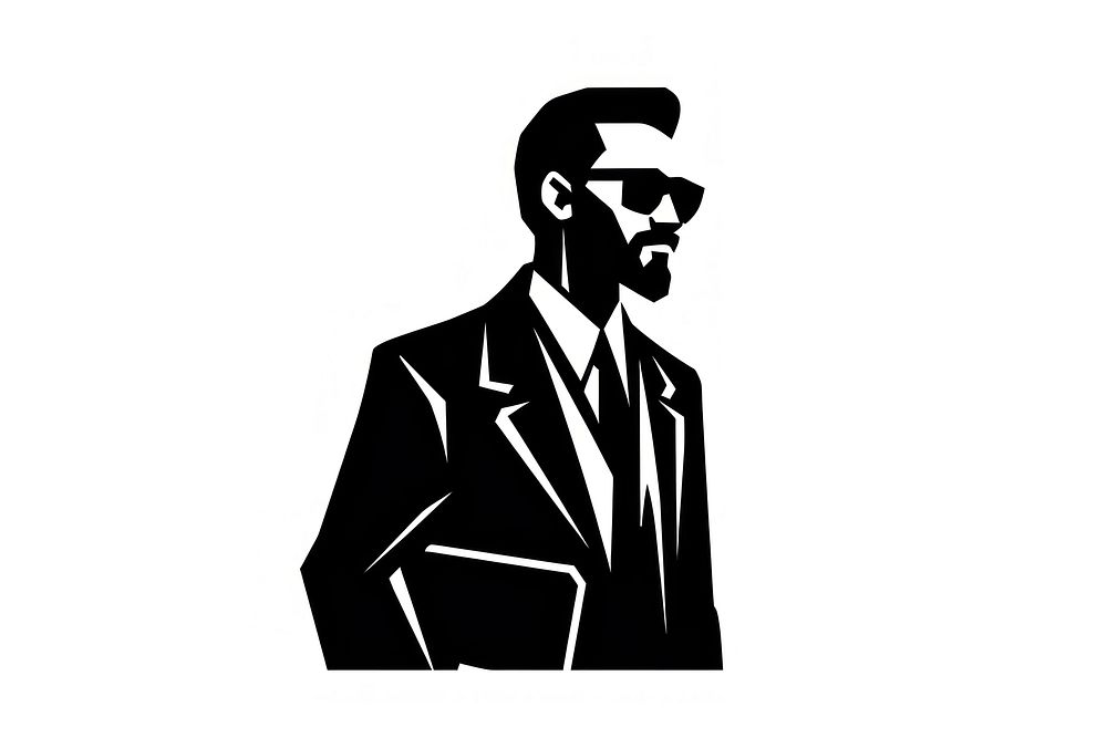 Businessman white background sunglasses silhouette. AI generated Image by rawpixel.
