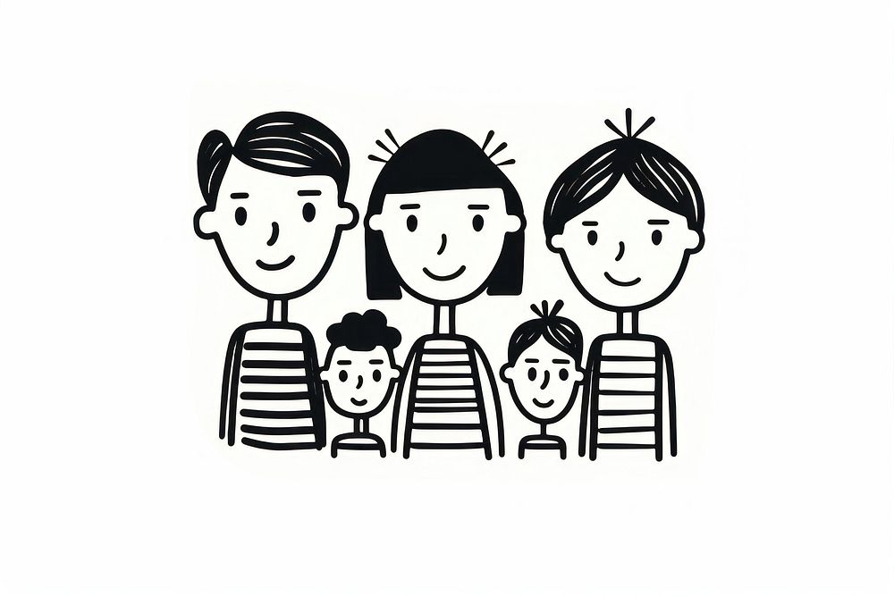 Family portrait drawing sketch art. AI generated Image by rawpixel.