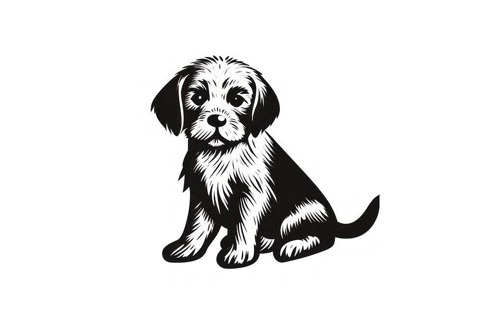 Puppy drawing animal mammal. AI generated Image by rawpixel.