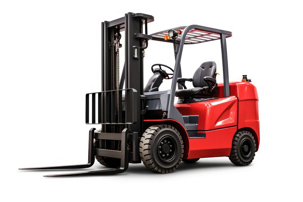 Powerful electric forklift red delivering. AI generated Image by rawpixel.