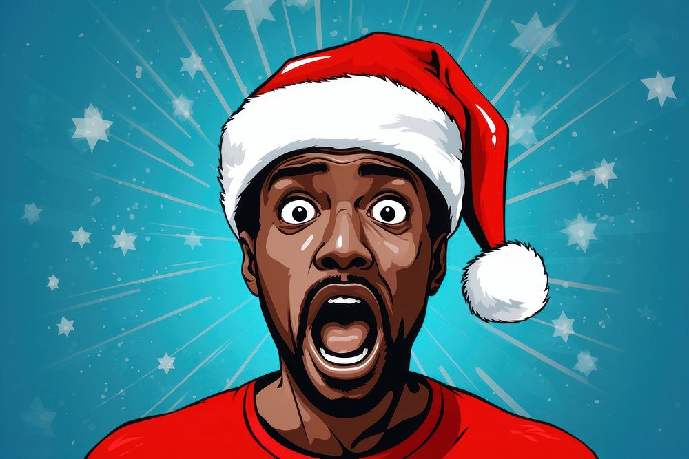Christmas portrait shock adult. AI generated Image by rawpixel.