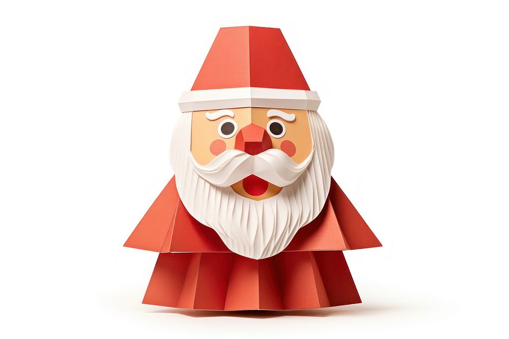Santa claus craft paper white background. AI generated Image by rawpixel.