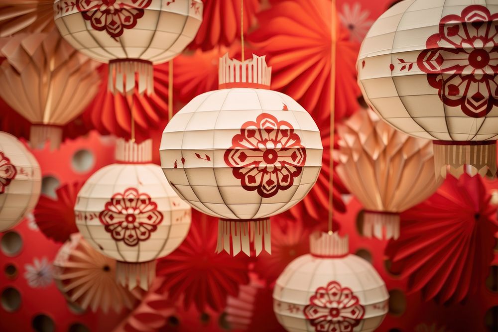 Red lanterns festival pattern chinese | Free Photo - rawpixel